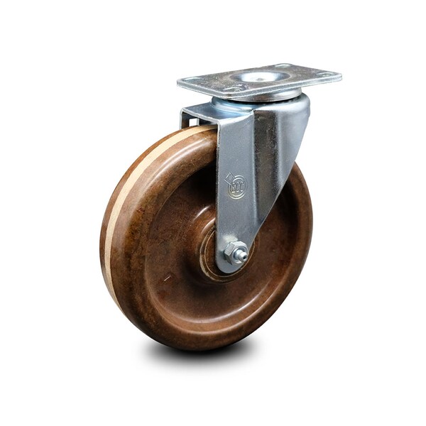 6 Inch High Temp Phenolic Wheel Swivel Top Plate Caster